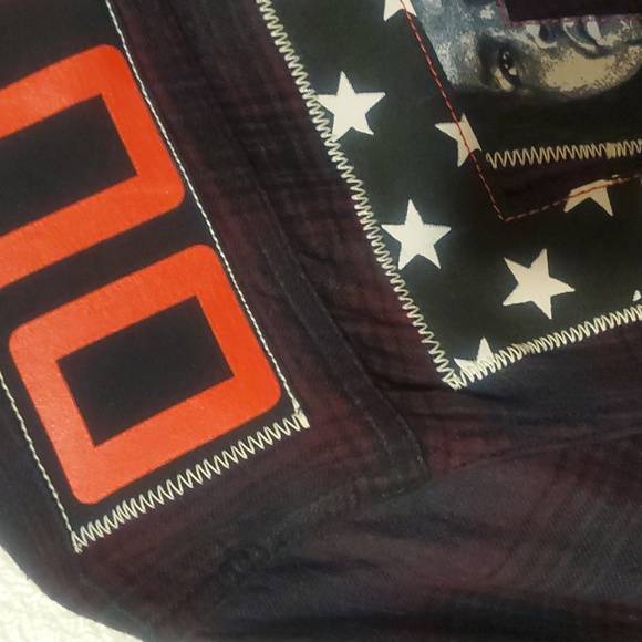 Outkast Embroidered Plaid Button-Up Flannel Shirt Stankonia Graphic - Picture 9 of 12